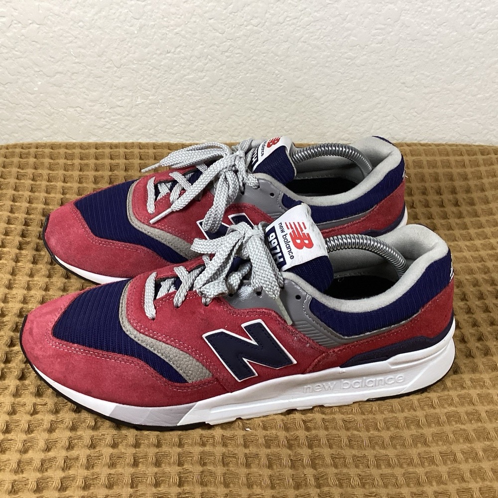 New Balance 997H CM997HBJ Sneakers Men's Sz 9 Red Navy Gray Suede Mesh Athletic